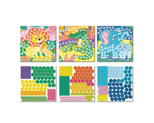 Детский набор для творчества мозаика "Зоопарк" 300896 со стикерами