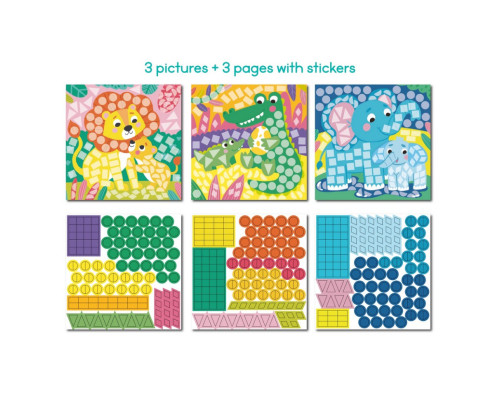 Детский набор для творчества мозаика "Зоопарк" 300896 со стикерами
