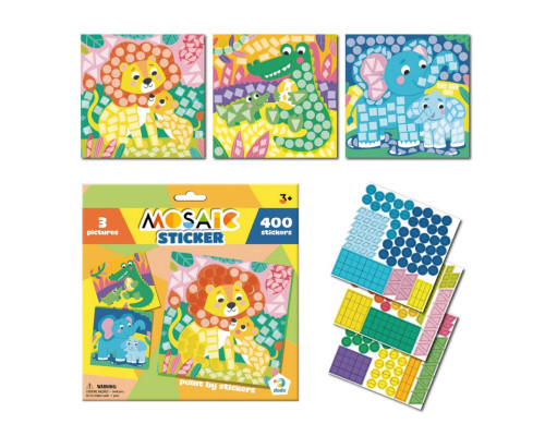 Детский набор для творчества мозаика "Зоопарк" 300896 со стикерами