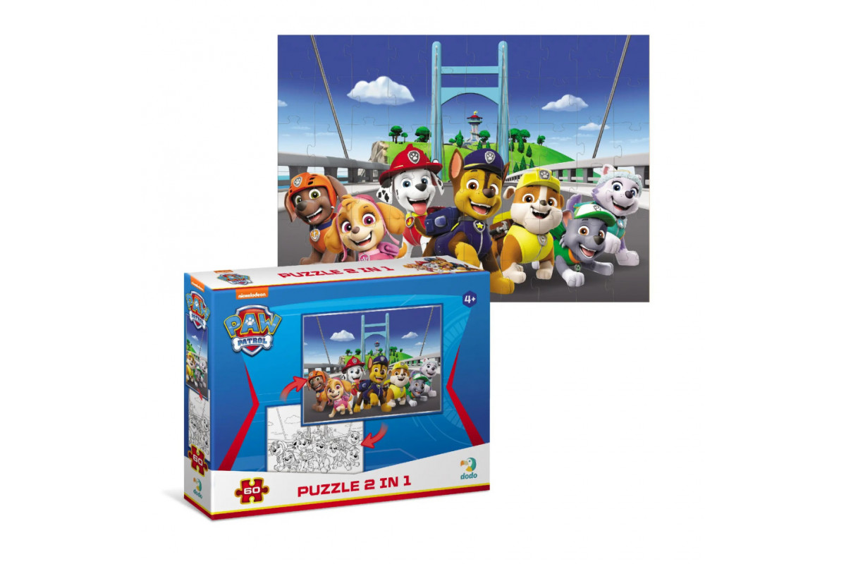Дитячі Пазли 2 в 1 Paw Patrol "Відчайдушна команда" DoDo 200162 60 елементів