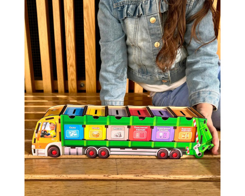 Настольная развивающая игра "Сортировка мусора: мусоровоз" Ubumblebees (ПСФ129) PSF129 комодик