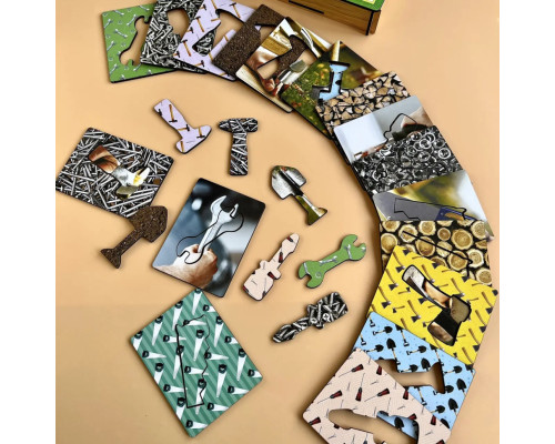 Деревянные Досточки Сегена "Инструменты" Ubumblebees (ПСФ098) PSF098 с узорами