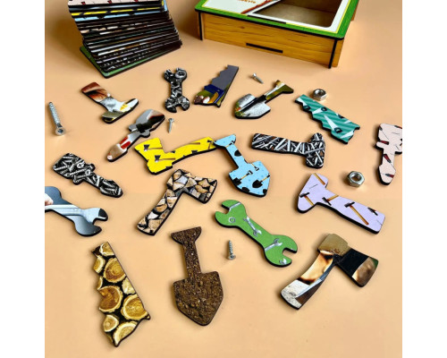 Деревянные Досточки Сегена "Инструменты" Ubumblebees (ПСФ098) PSF098 с узорами