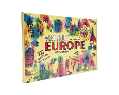 Детская настольная игра "Викторина ЕВРОПА" MKP0904 украинский и английский язык