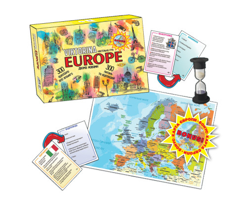 Детская настольная игра "Викторина ЕВРОПА" MKP0904 украинский и английский язык