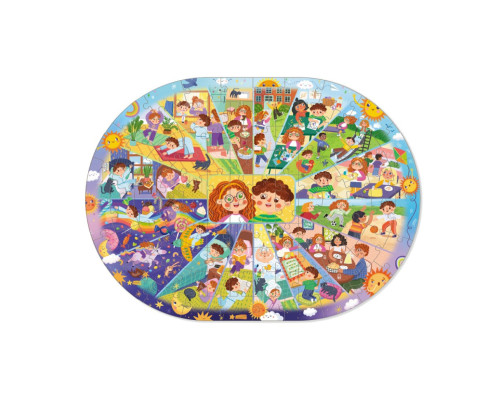 Дитячий віммельпазл "Розпорядок дня" 300619, 100 елементів