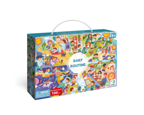 Дитячий віммельпазл "Розпорядок дня" 300619, 100 елементів