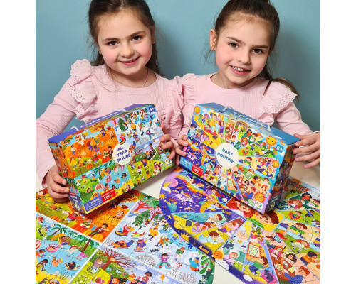 Дитячий віммельпазл "Розпорядок дня" 300619, 100 елементів