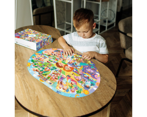 Дитячий віммельпазл "Розпорядок дня" 300619, 100 елементів