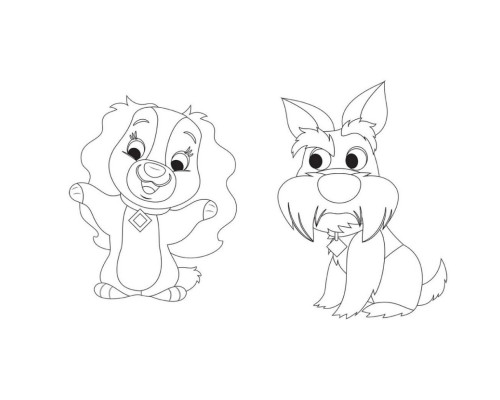 Розмальовка "Гра з кольором. Леді та Бродяга" 1426008 Disney Маля, 12 сторінок