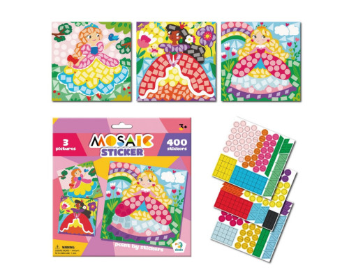 Детский набор для творчества мозаика "Принцессы" 300897 со стикерами