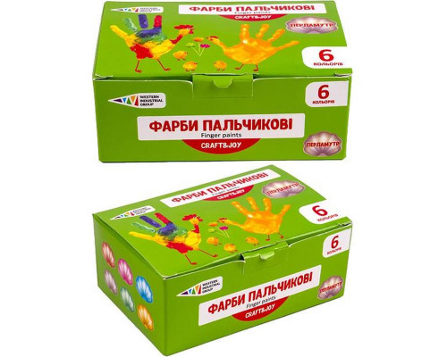 Дитячі пальчикові фарби "Перламутр" 322074/Cr 6 кольорів по 40 мл