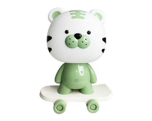 Нічник дитячий «Тигр на скейті» MGZ-1408(Green) мережевий, живлення від USB