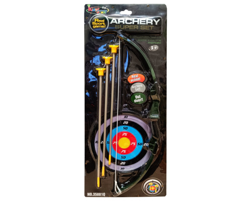 Игровой набор Лук и стрелы M 1396 на присосках, мишень