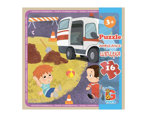 Пазли дитячі "Транспорт" LT08, 16 елементів