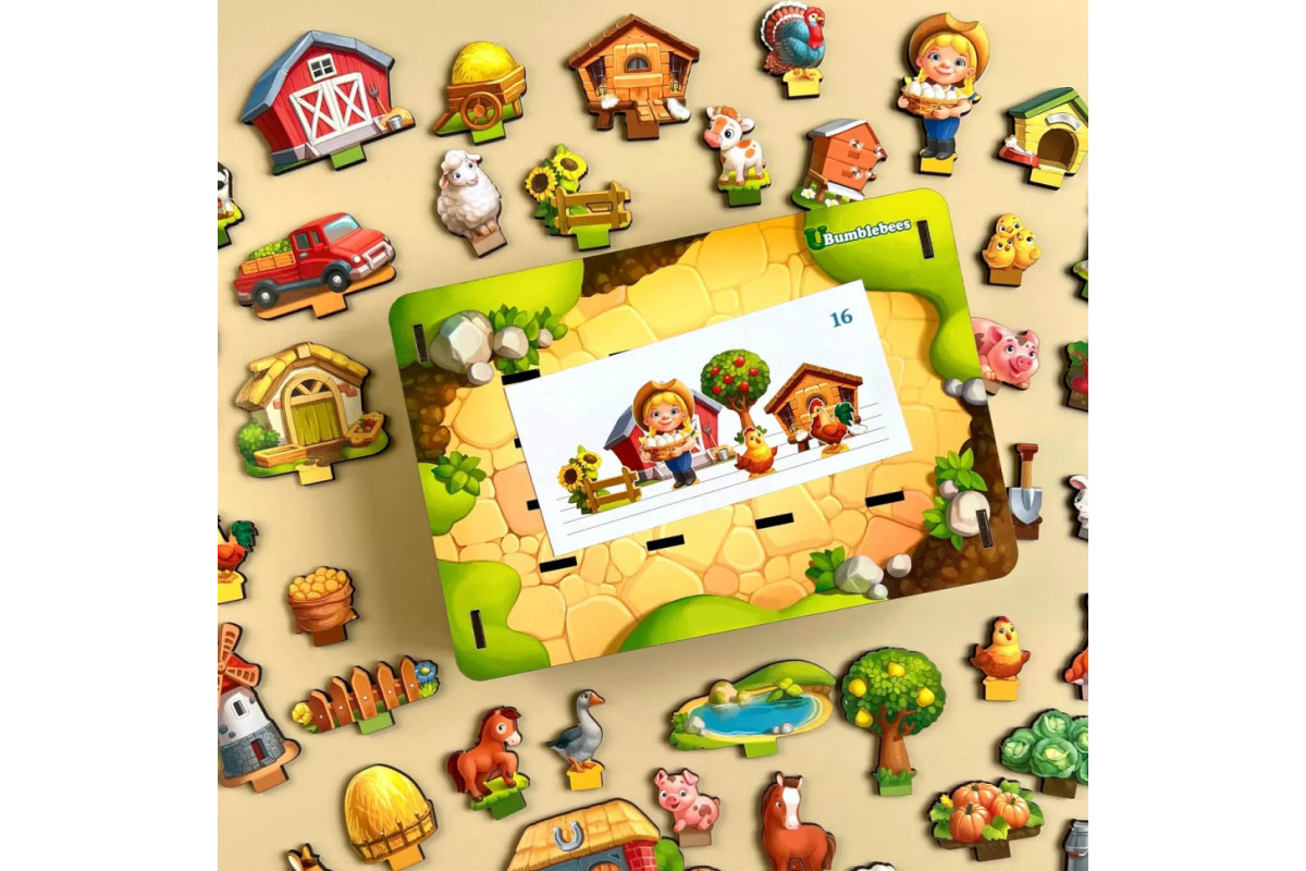 Настольная развивающая игра "Панорама: ферма" Ubumblebees (ПСФ130) PSF130 с карточками Настольная развивающая игра "Панорама: ферма" Ubumblebees (ПСФ130) PSF130 с карточками