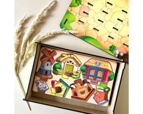 Настольная развивающая игра "Панорама: ферма" Ubumblebees (ПСФ130) PSF130 с карточками
