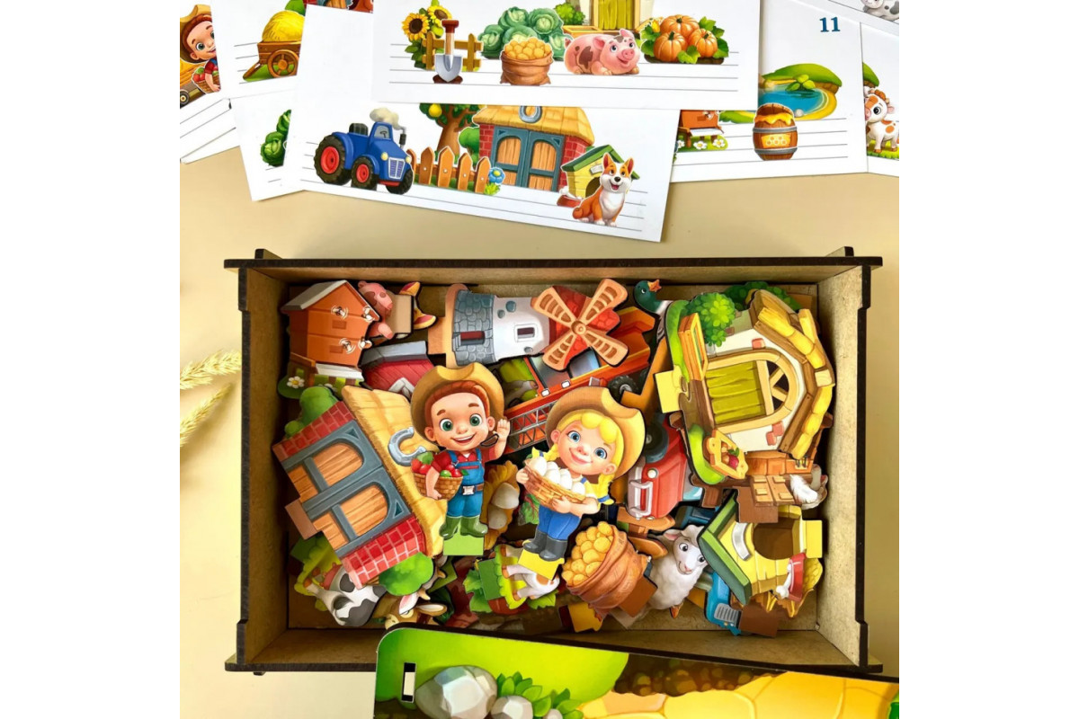 Настольная развивающая игра "Панорама: ферма" Ubumblebees (ПСФ130) PSF130 с карточками Настольная развивающая игра "Панорама: ферма" Ubumblebees (ПСФ130) PSF130 с карточками