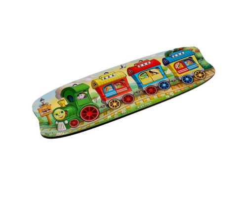 Деревянный сортер "Веселый паровозик – 3 вагона" Ubumblebees (ПСФ019) PSF019 пазл-вкладыш