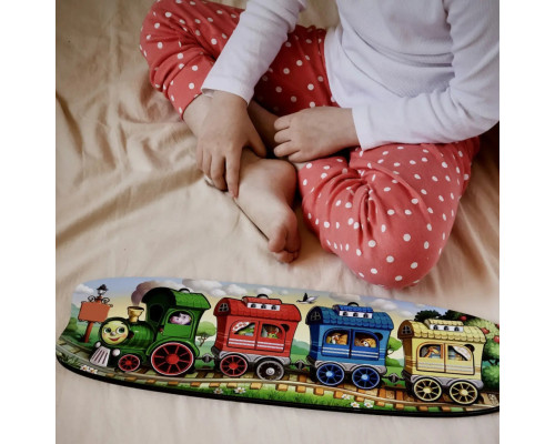 Деревянный сортер "Веселый паровозик – 3 вагона" Ubumblebees (ПСФ019) PSF019 пазл-вкладыш