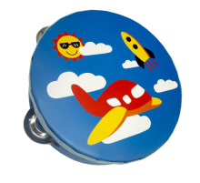 Деревянная игрушка Бубен "Самолетик" MD 0367-61 диаметр 15 см