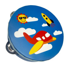 Деревянная игрушка Бубен "Самолетик" MD 0367-61 диаметр 15 см