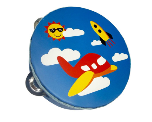 Деревянная игрушка Бубен "Самолетик" MD 0367-61 диаметр 15 см