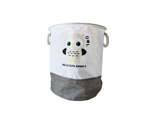 Корзина для игрушек и белья "Hello cute animals Сова" MGZ-1006(Grey) 35 х 40 см