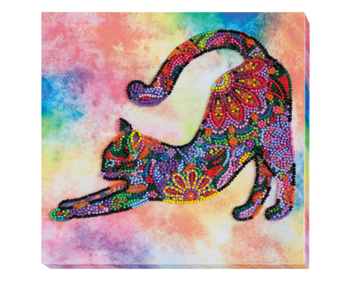 Набір-міді для вишивки бісером "Грайливе кошеня" AMB-060 20х20 см