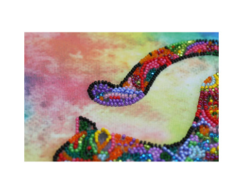 Набір-міді для вишивки бісером "Грайливе кошеня" AMB-060 20х20 см