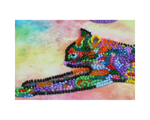 Набір-міді для вишивки бісером "Грайливе кошеня" AMB-060 20х20 см