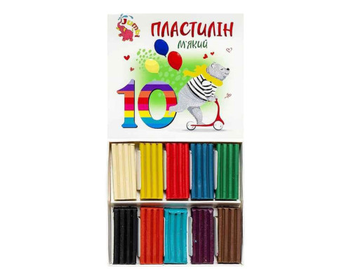 Набір для творчості Пластилін КТ 230603, 10 кольорів