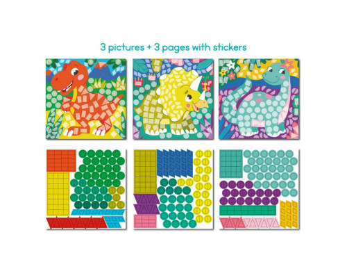 Детский набор для творчества мозаика "Динозавры" 300898 со стикерами