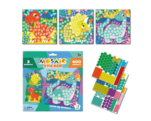 Детский набор для творчества мозаика "Динозавры" 300898 со стикерами