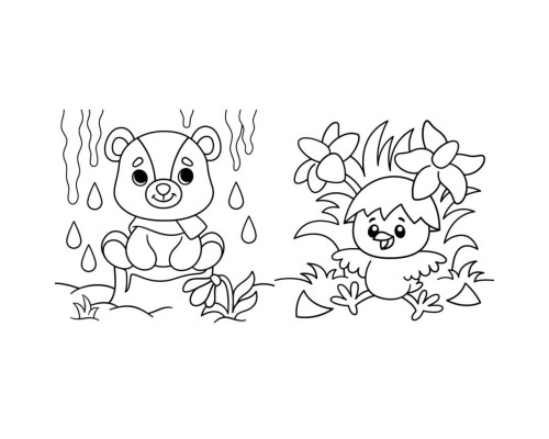 Дитяча розмальовка "Весна" 1806004 серія "Водяні забарвлянки", 12 сторінок