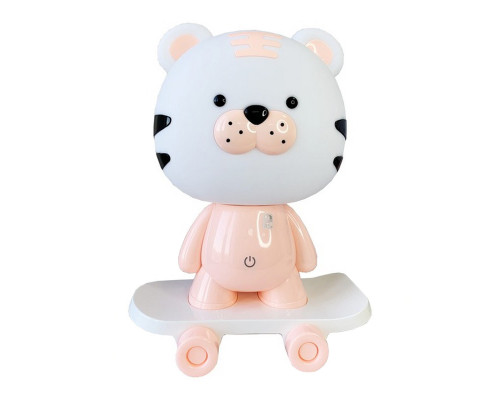 Нічник дитячий «Тигр на скейті» MGZ-1408(Pink) мережевий, живлення від USB