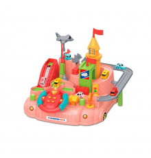 Дитячий ігровий набір "Гараж" A333-330F(Pink) кермо, машинки, літак