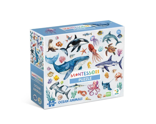 Дитячий пазл Монтессорі "Океанічні тварини" 300630, 200 елементів