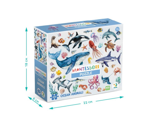 Дитячий пазл Монтессорі "Океанічні тварини" 300630, 200 елементів