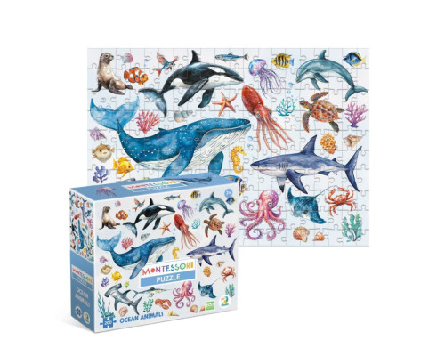 Дитячий пазл Монтессорі "Океанічні тварини" 300630, 200 елементів