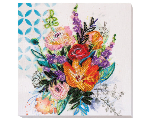 Набір-міді для вишивання бісером "Квіткова феєрія" AMB-067 20х20 см