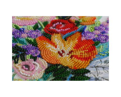 Набір-міді для вишивання бісером "Квіткова феєрія" AMB-067 20х20 см