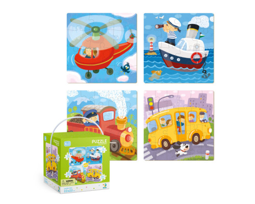 Дитячий набір пазлів "Транспорт" DoDo 300132, 4 в 1