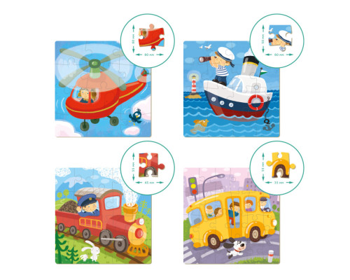 Дитячий набір пазлів "Транспорт" DoDo 300132, 4 в 1