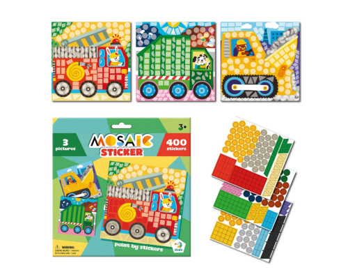 Детский набор для творчества мозаика "Транспорт" 300899 со стикерами