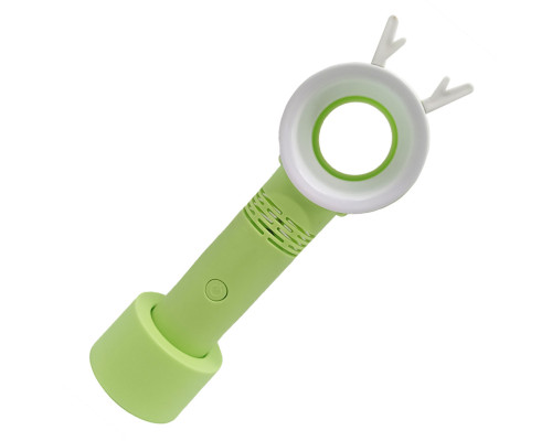 Вентилятор ручний портативний 301AB, з підставкою Зелений