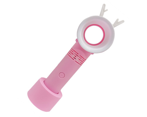 Вентилятор ручной портативный 301AB, с подставкой Розовый