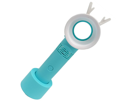 Вентилятор ручний портативний 301AB, з підставкою Бірюзовий