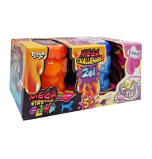В'язка маса "2 в 1 "Mega Stretch Slime" та "Fluffy Slime" FLS-03-01U укр Помаранчево-блакитний