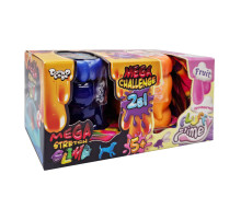 В'язка маса "2 в 1 "Mega Stretch Slime" та "Fluffy Slime" FLS-03-01U укр Синьо-жовтогарячий